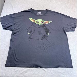 Star Wars Grogu Baby Yoda Graphic T-Shirt Gray Size 3X Mad Engine Disney Sci-fi